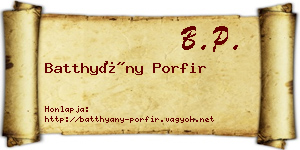 Batthyány Porfir névjegykártya